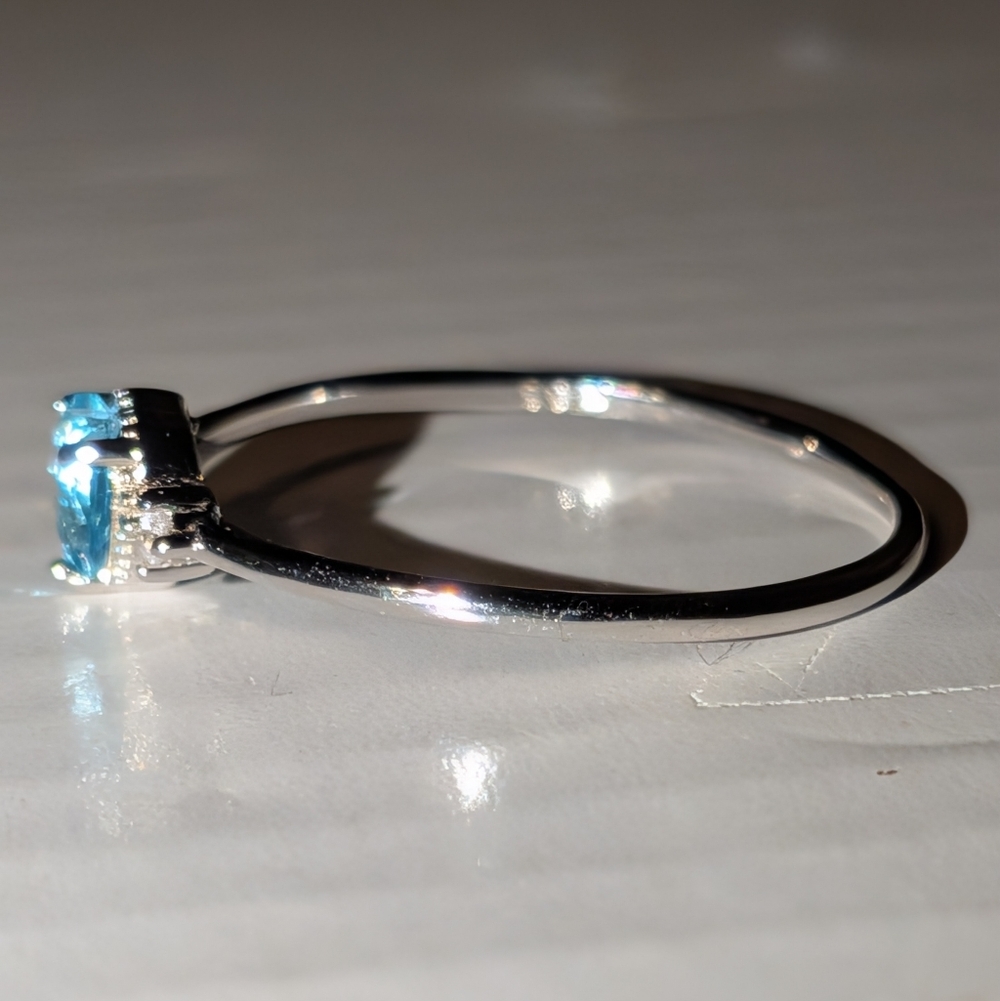 Stunning 925 Sterling silver promise ring sz 6 - Picture 16 of 17